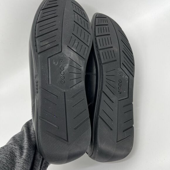 ECCO Shoes Mens‎ 9 Extra Width Black Dallas Moc Leather Slip On